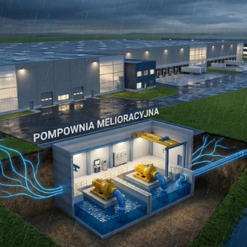 Pompownie melioracyjne – cisi strażnicy Twojego terenu. Jak chronić inwestycje przed podtopieniami?